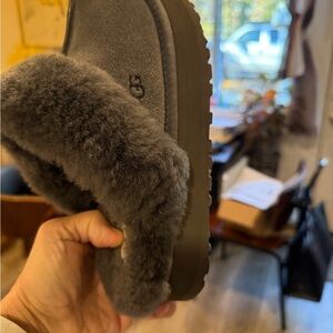 UGG Charcoal Shearling Slippers